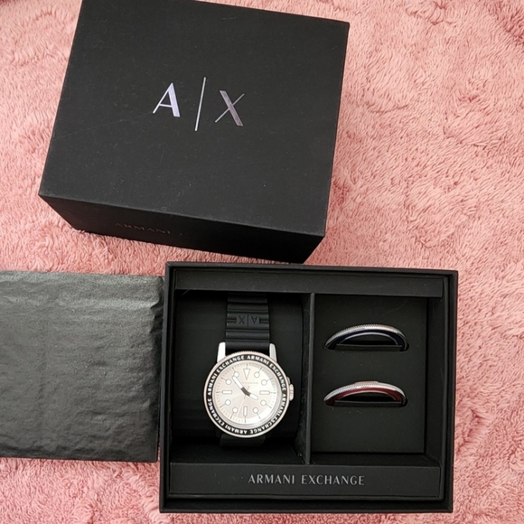 Armani Exchange Black and Silver Men's Watch